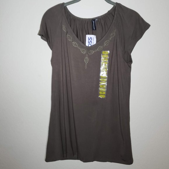 NEW Women's Jason Maxwell Size S Brown Blouse Top - Picture 1 of 4